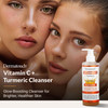 DERMATOUCH Vitamin C Cleanser Water with Turmeric Gentle Foaming Facial Cleanser for Daily Use Helps Remove Impurities A
