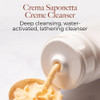 Borghese Crema Saponetta Creme Cleanser Gentle Face Cleanser for Enlarged Pores Tone Texture with Sea Salt Hyaluronic Ac