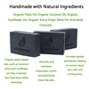 Naturistika Activated Charcoal Soap Bar 3 Pack Vegan and All Natural Handcrafted with Organic Oils Face and Body Soap Fo