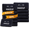 White Classic Bleach Safe Black Makeup Washcloths for Face Cleansing 12 Pack Super Soft Luxury Cotton Black Makeup Towel