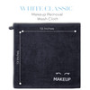 White Classic Bleach Safe Black Makeup Washcloths for Face Cleansing 12 Pack Super Soft Luxury Cotton Black Makeup Towel