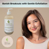 Clear Skin AHA BHA Exfoliating Cleanser Glycolic Salicylic Acid Cleanser Jojoba Beads 8oz Pump