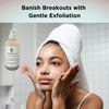 Clear Skin AHA BHA Exfoliating Cleanser Glycolic Salicylic Acid Cleanser Jojoba Beads 8oz Pump