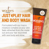 Woodys Just4Play Hair and Body Wash for Men SulfateFree Deep Cleansing Hydrating Fresh Scent AllinOne Shower Gel 8 fl oz