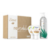Dove Body Wash Aluminum Reusable Bottle and Concentrate Refill 2x Starter Kit for Instantly Soft Skin Shea and Warm Vani