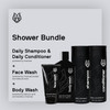 Black Wolf Shower Bundle for Hair and Body Includes Daily Shampoo Conditioner Set Charcoal Body Wash Salicylic Acid Acne
