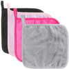 4 Pack Microfiber Fleece Makeup Remover Cloths 8x8 inch for Face Ultra Soft Chemical Free Reusable Facial Cleaning Towel