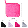 4 Pack Microfiber Fleece Makeup Remover Cloths 8x8 inch for Face Ultra Soft Chemical Free Reusable Facial Cleaning Towel