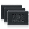 Pure for Men Soap Bar Cleanser with Lavender and Activated Charcoal Hydrates Helps Eliminate Odor Vegan 4 oz 3 Pack