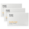 Pure for Men Soap Bar Cleanser with Lavender and Activated Charcoal Hydrates Helps Eliminate Odor Vegan 4 oz 3 Pack