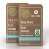 Certified Organic Tea Tree Bar Soap by BeOne 2Pack 375 oz Bars Vegan Paraben Sulfate Free Sensitive Skin Jock Itch Acne