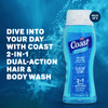 Coast 2in1 Hair and Body Wash Classic Scent Mens Body Wash Shampoo Conditioner 6 Pack x 18 Fl Oz Moisturizing Refreshing