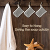 Linkidea 3 Pack Soap Saver Pouch Flax Exfoliating Soap Bag Body Scrubber Exfoliator Sponge Holder Hanging Rope Bags for
