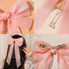 XFYUZR Hair Bows for Women, Hair Ribbon Bows Clip With Long Tail Bowknot Hair Clips for Girls Big Bow Hair Barrettes Black White Pink Tassel Hair Acc online at globaldelivered