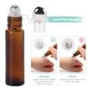 Mavogel Essential Oil Roller Bottles 24 Pack 5ml Pearl Colored Glass Bottles with Stainless Steel Roller Ball Essential