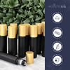 Essential Oil Roller Bottles Black 10ml Leakproof Rollers Thick Black Glass with Brush Gold Lid Updated Stainless Steel