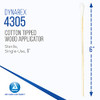 Dynarex 6Inch Sterile Cotton Tipped Applicators SingleUse Wooden Cotton Tip Applicators for Wound Care Dressing Hygiene