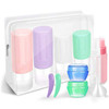 Travel Bottles Kit TSA Approved Leak Proof Portable Toiletry Containers Set Clear PET Flight Size Cosmetic Containers fo