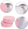 Healthcom 12 Pack 2 Oz Pink Round Aluminum Tin Cans Metal Steel Tins with Screw Top Lids Travel Storage Tins Cosmetic Sa