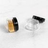 ZEJIA 10pcs Small Travel Containers Black Sample Jars with Screw Lids 5 Size 35101520 Gram 12pcs Labels and 2pcs Mini Di
