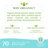 Organyc 100 Certified Organic Cotton Makeup Pads Natural Unbleached Makeup Remover Rounds 70 Count