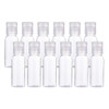 BENECREAT 24 Pack 1oz PET Plastic Bottles Clear Refillable Travel Containers with Press Cap for Shampoo Lotion Cream Cos