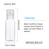 BENECREAT 24 Pack 1oz PET Plastic Bottles Clear Refillable Travel Containers with Press Cap for Shampoo Lotion Cream Cos