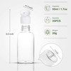 MMonDod 25 Pack 17oz50ml Plastic Empty Bottles Clear Travel Containers Travel Size Bottles with Flip Cap Squeezable Refi