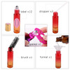 inice 12 PackRoller Bottles Gradient Color Glass Bottle for Essential Oils Applicator10ml Roll on Bottle with Golden Met