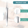 Honoson 3 Pcs Blackhead Tweezer Stainless Steel Pimple Tweezers Extractor Tool for Remove Zit Whitehead Pimple Bend Curv