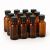 Onisavings Amber Glass Bottles 1 oz 30 ml Pack Of 12 Empty Refillable Bottles With Black Cap Leakproof Essential Oils Bo