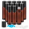ZEJIA 10ml Roller Bottles for Essential Oils 12 Pack Glass Roll on Bottles Refillable Perfume Bottle with Stainless Stee