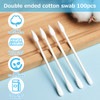 Lsed 100 Pack Cotton Swabs Individually Wrapped Organic Biodegradable Double Tipped Cotton Tips for Ear Beauty Care Clea