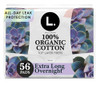 L Extra Long Maxi Pads for Women Overnight Absorbency Organic Cotton Top Layer Unscented Pads with Wings 56 Count 2 Pack