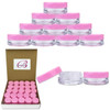 Beauticom 3g3ml 01 Fl Oz Round Clear Plastic Jars with Round Top Lids for Creams Lotions Make Up Powders Glitters and mo