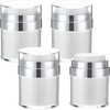4 Pack Empty Airless Pump Jar Acrylic Airless Cosmetic Container Portable Refillable Travel Size Cream Vacuum Bottle Lot