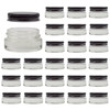 Cornucopia Brands 7Milliliter Glass Lip Balm Jars 24Pack25Ounce ThickWalled Containers 7ml Clear with Black Metal Lids