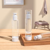 LONGWAY 34 Oz 100ml Clear Airless Cosmetic Cream Pump Bottle Travel Size Dispenser Refillable ContainersFoundation Trave