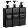 Segbeauty Shampoo and Conditioner Dispenser Refillable 3pcs 169oz Shower Bottles Soap Dispenser with Labels 500ml Empty