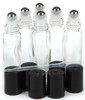 Vivaplex 6 Clear 10 ml Glass Rollon Bottles with Stainless Steel Roller Balls 5 ml Dropper included