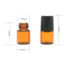 Furnido 25 Pack 1ml Amber Glass Roll on Bottle For Essential OilsPerfume Vial with Stainless Steel Roller BallBlack Caps