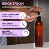 BRIGHTFROM Lotion Pump Bottles Empty 8 OZ BPAFree Refillable Plastic Containers Amber with Black Dispenser for Soap Sham