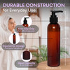 BRIGHTFROM Lotion Pump Bottles Empty 8 OZ BPAFree Refillable Plastic Containers Amber with Black Dispenser for Soap Sham