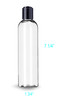 ljdeals 8 oz Clear Plastic Empty Bottles with Black Disc Top Caps Refillable Containers for Shampoo Lotions Cream and Mo