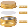 05 oz Screw Top Aluminum Tin Jar with Screw Lid and Blank Labels Gold Pack of 32