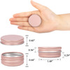 05 oz Screw Top Aluminum Tin Jar with Screw Lid and Blank Labels Rose Gold Pack of 32