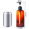 Youngever 5 Pack Plastic Pump Bottles 16 Ounce Refillable Plastic Pump Bottles Amber