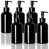 Youngever 6 Pack Plastic Pump Bottles 8 Ounce Refillable Plastic Pump Bottles with Travel Lock Black