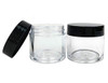 30g 30ml1oz Refillable Black and White Plastic Screw Cap Lid with Clear Base Empty Cosmetic Jars for Nail Powder Bottles