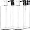 Youngever 4 Pack Pump Bottles for Shampoo 32 Ounce 1 Liter Empty Shampoo Pump Bottles Plastic Cylinder with LockdownLeak